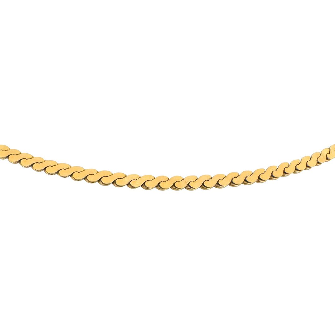 14k Yellow Gold 10.7g Solid 3mm Serpentine Link Chain Necklace 18"