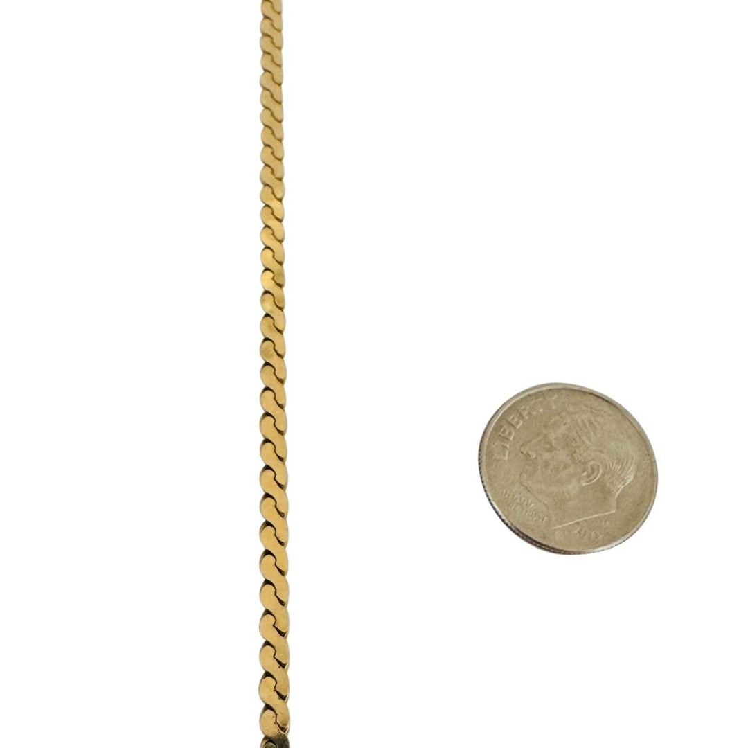 14k Yellow Gold 10.7g Solid 3mm Serpentine Link Chain Necklace 18"