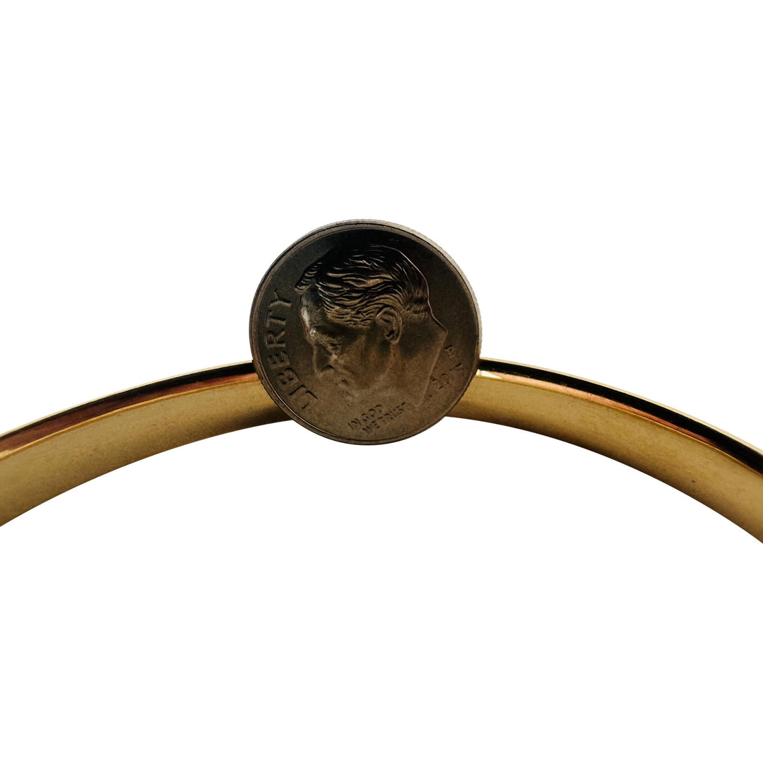 14k Yellow Gold 7.2g Polished Round 6.5mm Bangle Bracelet 7"
