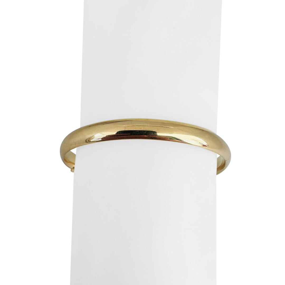 14k Yellow Gold 7.2g Polished Round 6.5mm Bangle Bracelet 7"