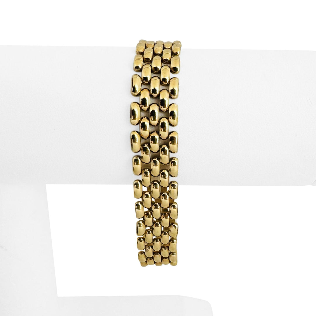 14k Yellow Gold 20.9g Ladies Polished 13mm Panther Link Bracelet Italy 7"