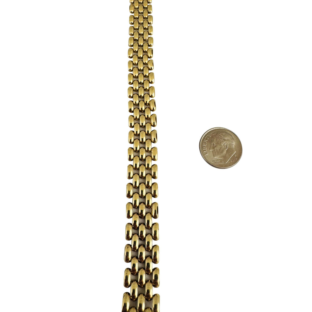 14k Yellow Gold 20.9g Ladies Polished 13mm Panther Link Bracelet Italy 7"