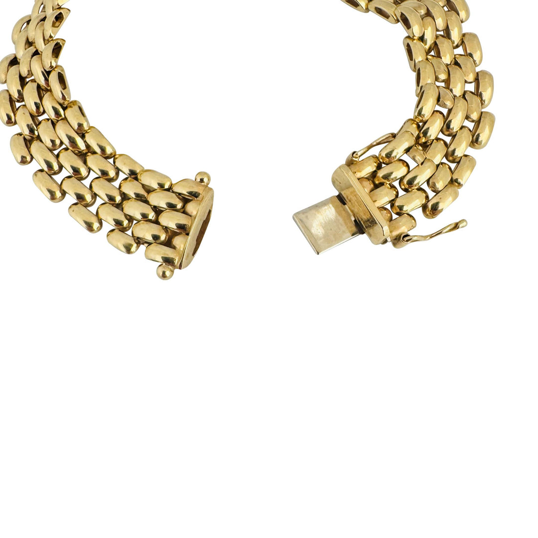 14k Yellow Gold 20.9g Ladies Polished 13mm Panther Link Bracelet Italy 7"