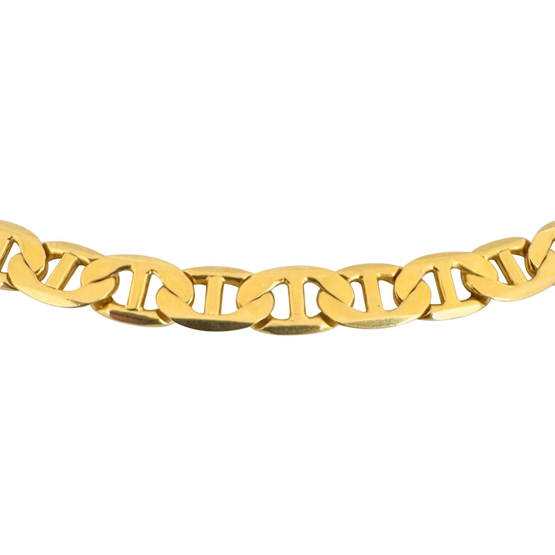 14k Yellow Gold 44g Solid Heavy 7.5mm Mariner Link Chain Necklace Italy 21"