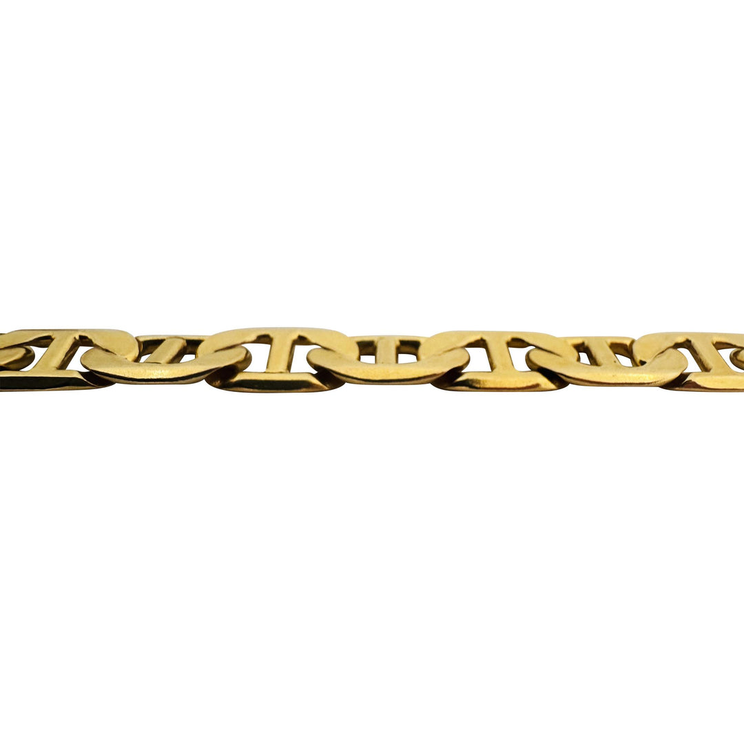 14k Yellow Gold 44g Solid Heavy 7.5mm Mariner Link Chain Necklace Italy 21"