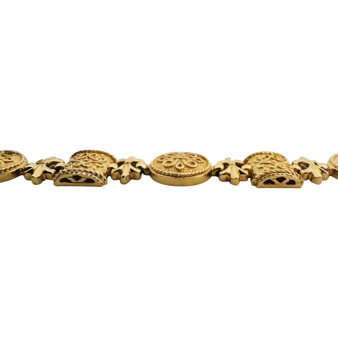 14k Yellow Gold 19.6g Solid Vintage 12mm Fancy Link Bracelet 7.5"