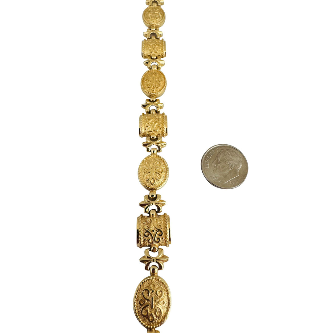 14k Yellow Gold 19.6g Solid Vintage 12mm Fancy Link Bracelet 7.5"