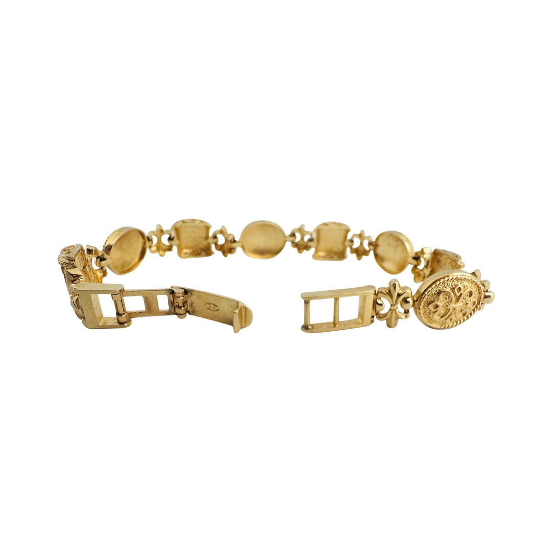 14k Yellow Gold 19.6g Solid Vintage 12mm Fancy Link Bracelet 7.5"