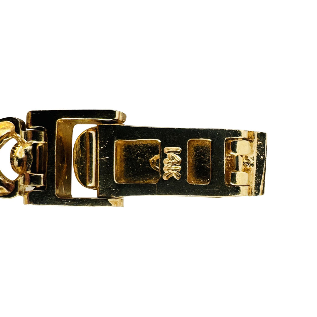 14k Yellow Gold 19.6g Solid Vintage 12mm Fancy Link Bracelet 7.5"
