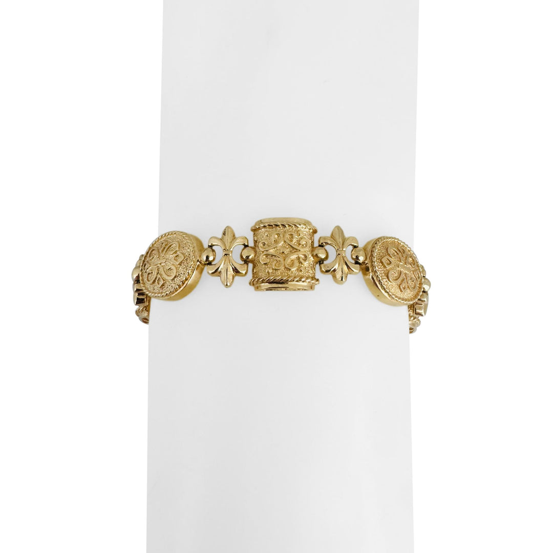 14k Yellow Gold 19.6g Solid Vintage 12mm Fancy Link Bracelet 7.5"