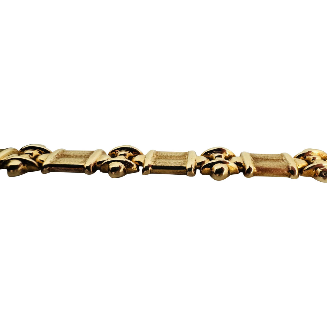 14k Yellow Gold 13.5g Ladies 11mm Fancy Link Bracelet Italy 7"