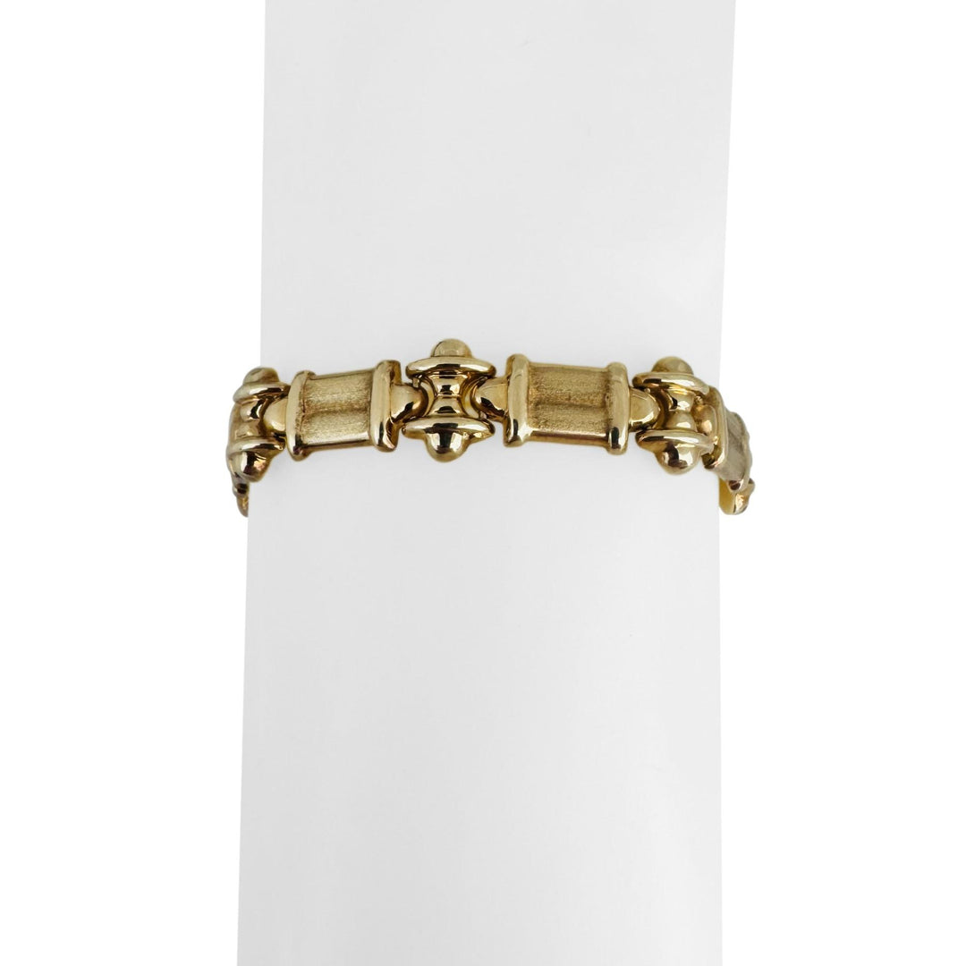 14k Yellow Gold 13.5g Ladies 11mm Fancy Link Bracelet Italy 7"