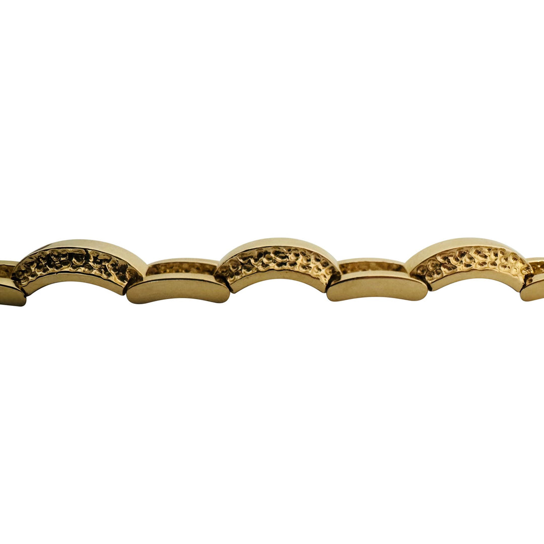 14k Yellow Gold 31.2g Solid Heavy 6.5mm Fancy Bar Link Bracelet 8"