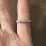 10k White Gold and Diamond Fancy Thin Band Ring Size 6.75