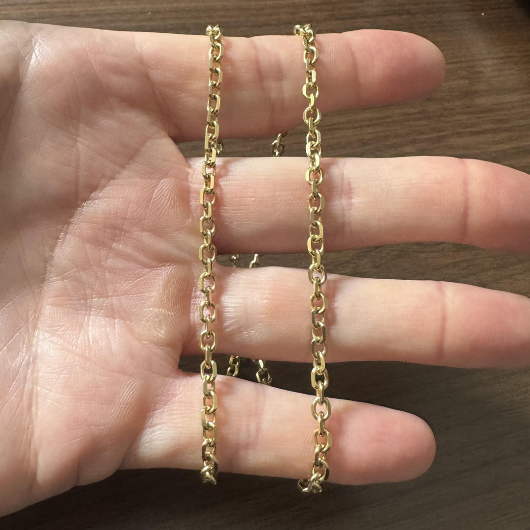 14k Yellow Gold 16.8g Solid 3.5mm Cable Biker Link Chain Necklace 20"