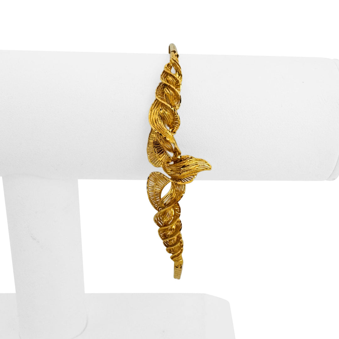 21k Yellow Gold 7.6g Ladies Fancy Design Bar Link Bracelet 7.5"