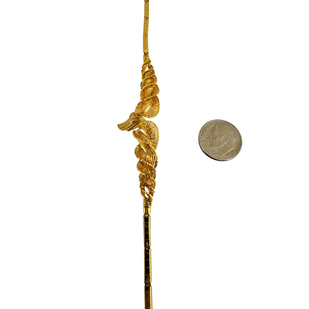 21k Yellow Gold 7.6g Ladies Fancy Design Bar Link Bracelet 7.5"