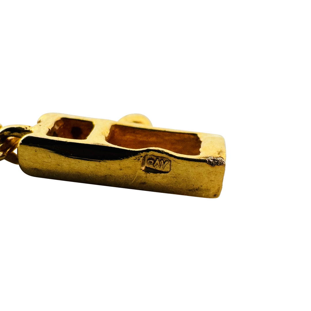 21k Yellow Gold 7.6g Ladies Fancy Design Bar Link Bracelet 7.5"