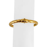 18k Yellow Gold Pearl and Cabochon Gemstones Spiral Bangle Bracelet Italy 6.75"