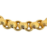 18k Two Tone Gold 55g Thick Hollow Panther Clasp Greek Key Necklace Italy 20"