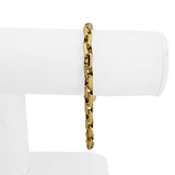 18k Yellow and White Gold 24.3g Solid Heavy Elongated Box Link Bracelet Italy 8"