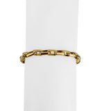 18k Yellow and White Gold 24.3g Solid Heavy Elongated Box Link Bracelet Italy 8"