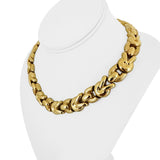 14k Yellow Gold 63g Ladies Thick 15mm Fancy Link Necklace Italy 16"