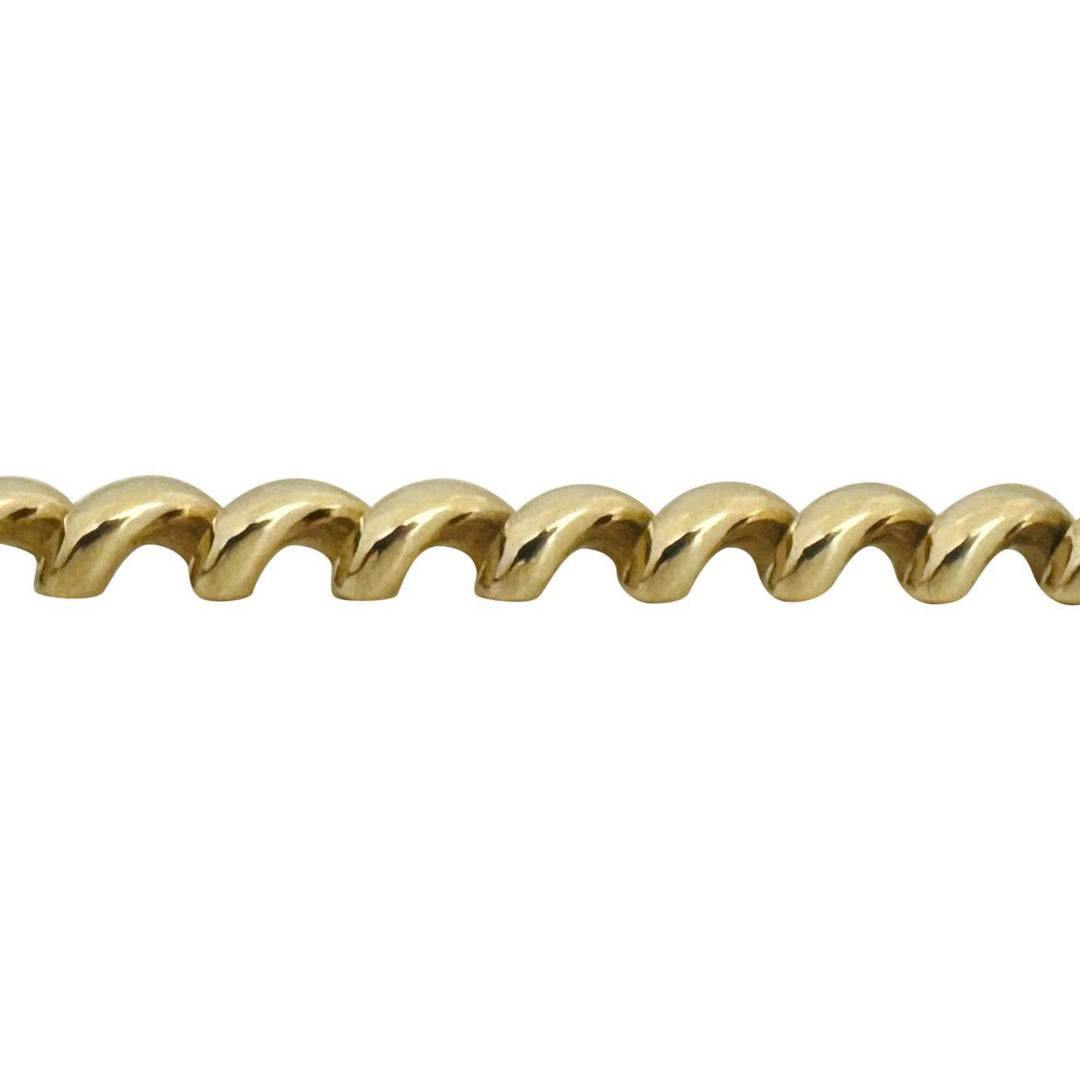 14k Yellow Gold 15.8g Ladies Polished 8mm San Marco Link Bracelet Italy 8"