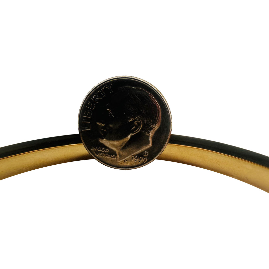 14k Yellow Gold 6.3g Diamond Pattern 6.5mm Bangle Bracelet 7.5"