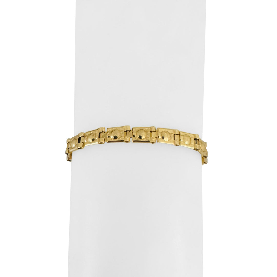 18k Yellow Gold 10.7g Ladies Polished 5.5mm Fancy Link Bracelet Italy 8.25"