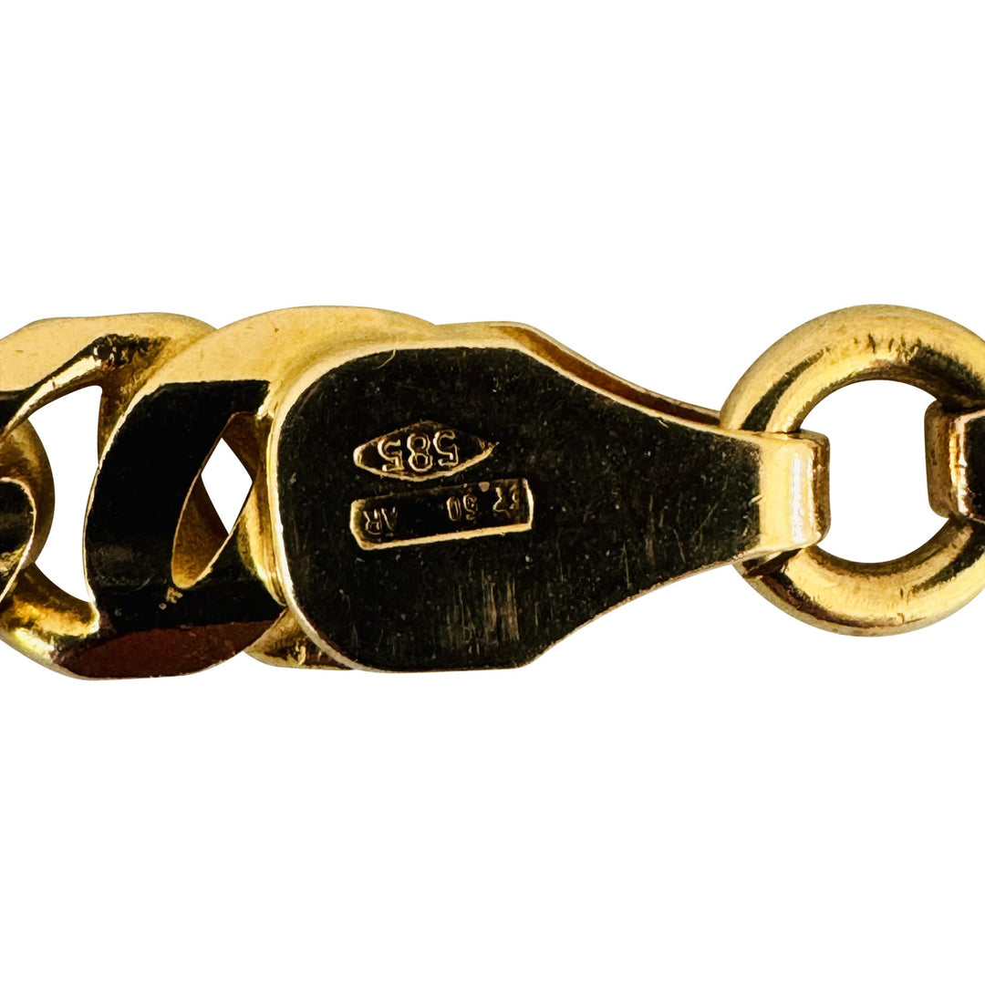 14k Yellow Gold 13g Solid 6mm Fancy Curb Link Bracelet Italy 7.25"