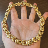 14k Yellow Gold 63g Ladies Thick 15mm Fancy Link Necklace Italy 16"
