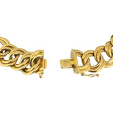 14k Yellow Gold 12.5g Hollow Ladies 15mm Double Curb Link Bracelet Italy 7.25"