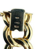 14k Yellow Gold 12.5g Hollow Ladies 15mm Double Curb Link Bracelet Italy 7.25"