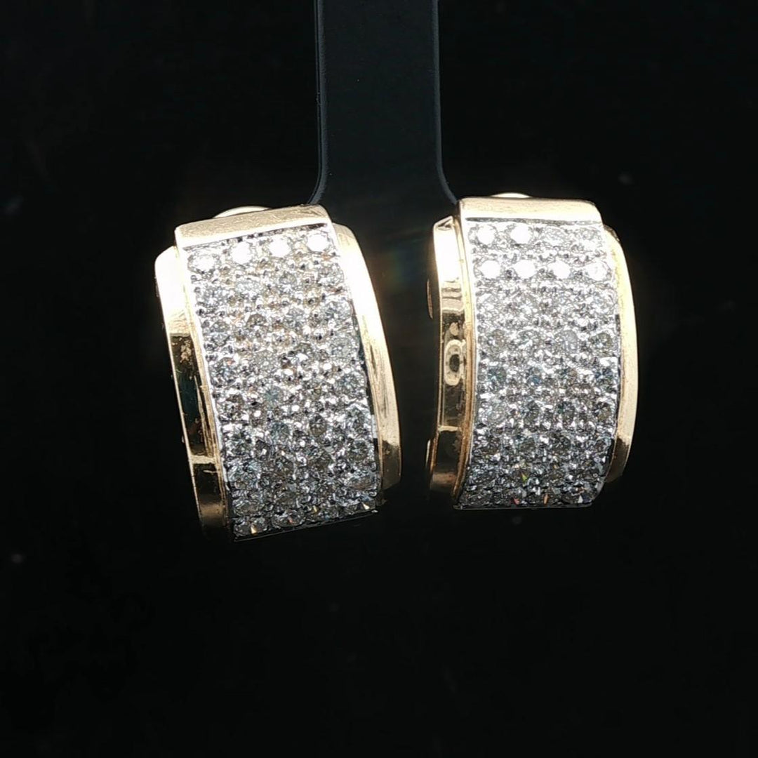 14k Yellow Gold and 1cttw Diamond 9.9g Huggie Earrings