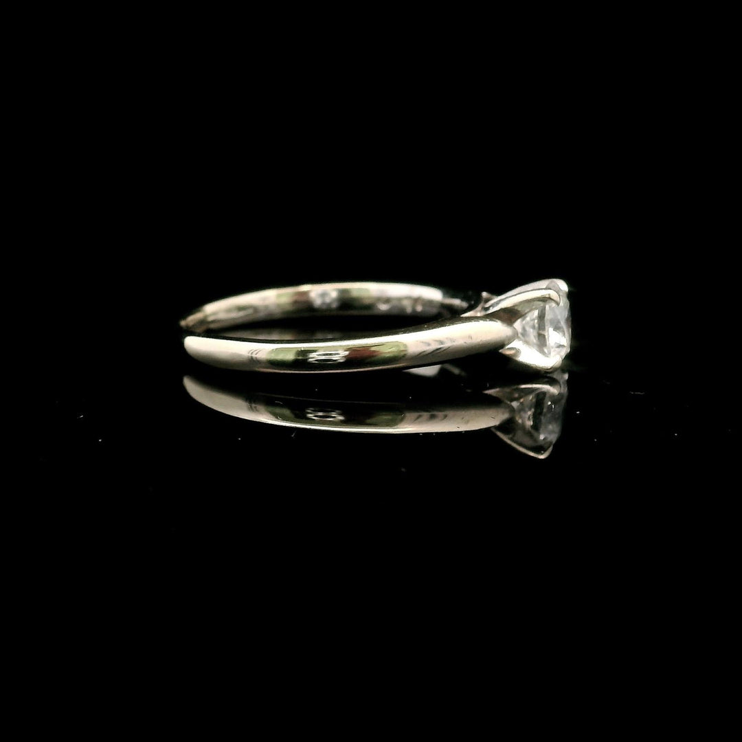 14k White Gold and 0.85ct Natural Diamond Solitaire Ring Size 9