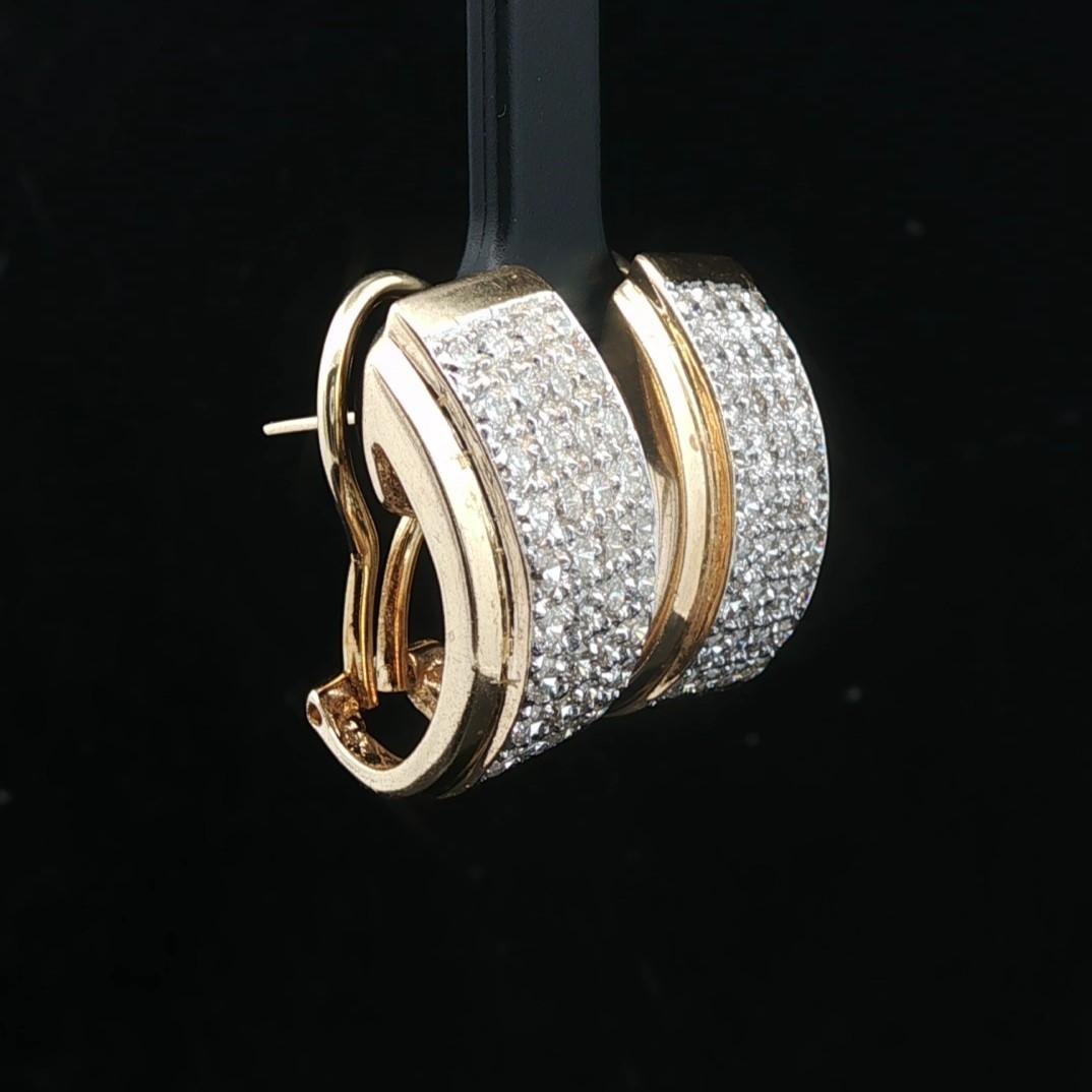 14k Yellow Gold and 1cttw Diamond 9.9g Huggie Earrings
