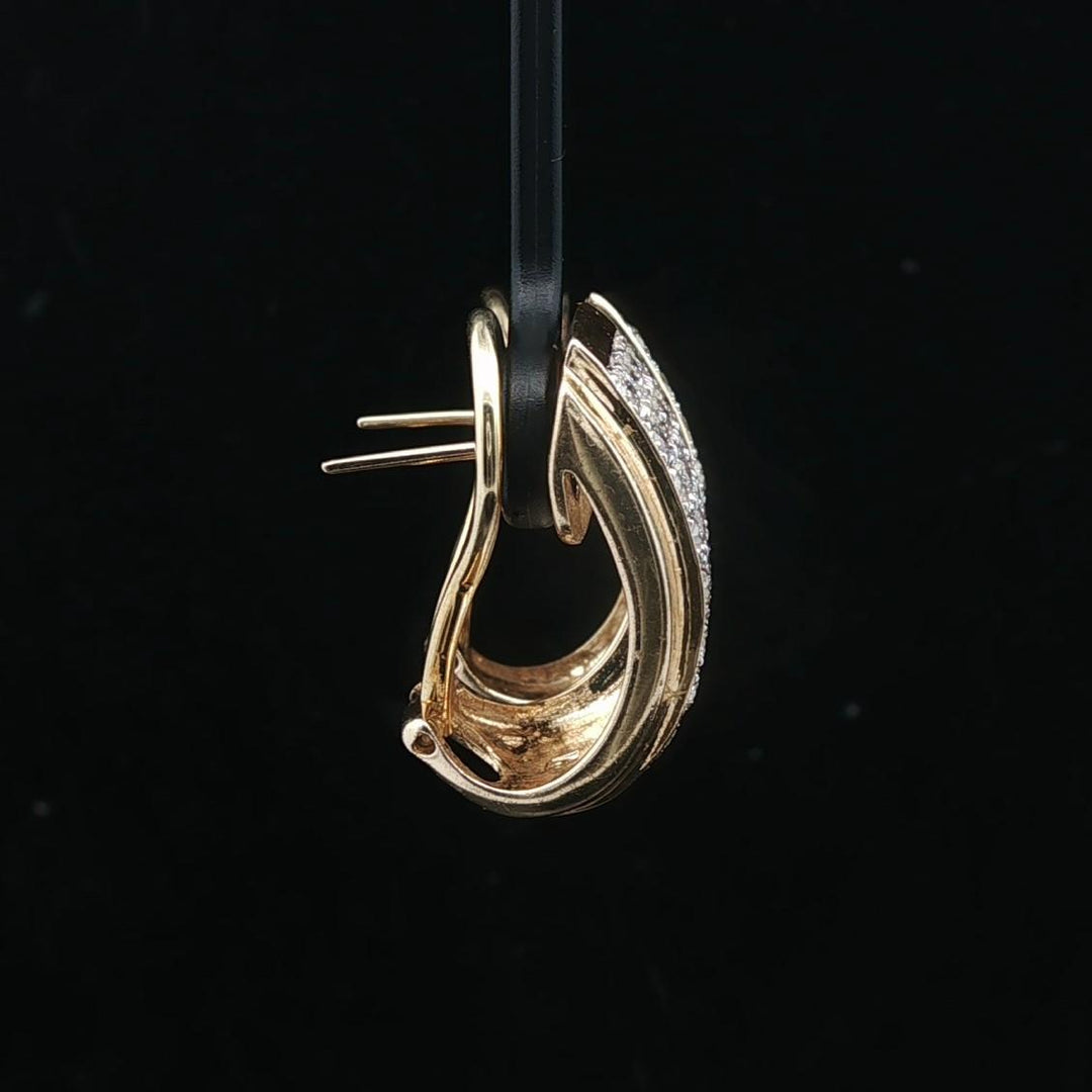 14k Yellow Gold and 1cttw Diamond 9.9g Huggie Earrings