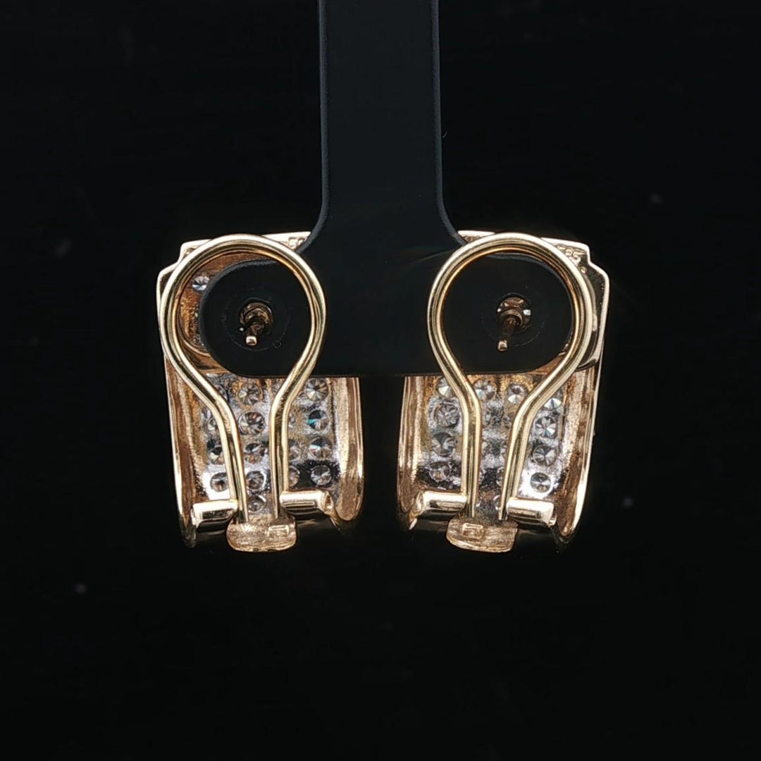 14k Yellow Gold and 1cttw Diamond 9.9g Huggie Earrings
