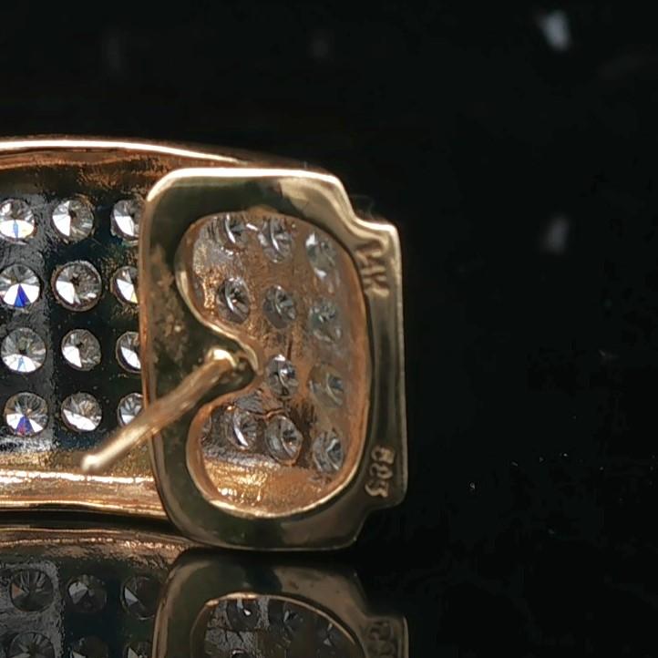14k Yellow Gold and 1cttw Diamond 9.9g Huggie Earrings