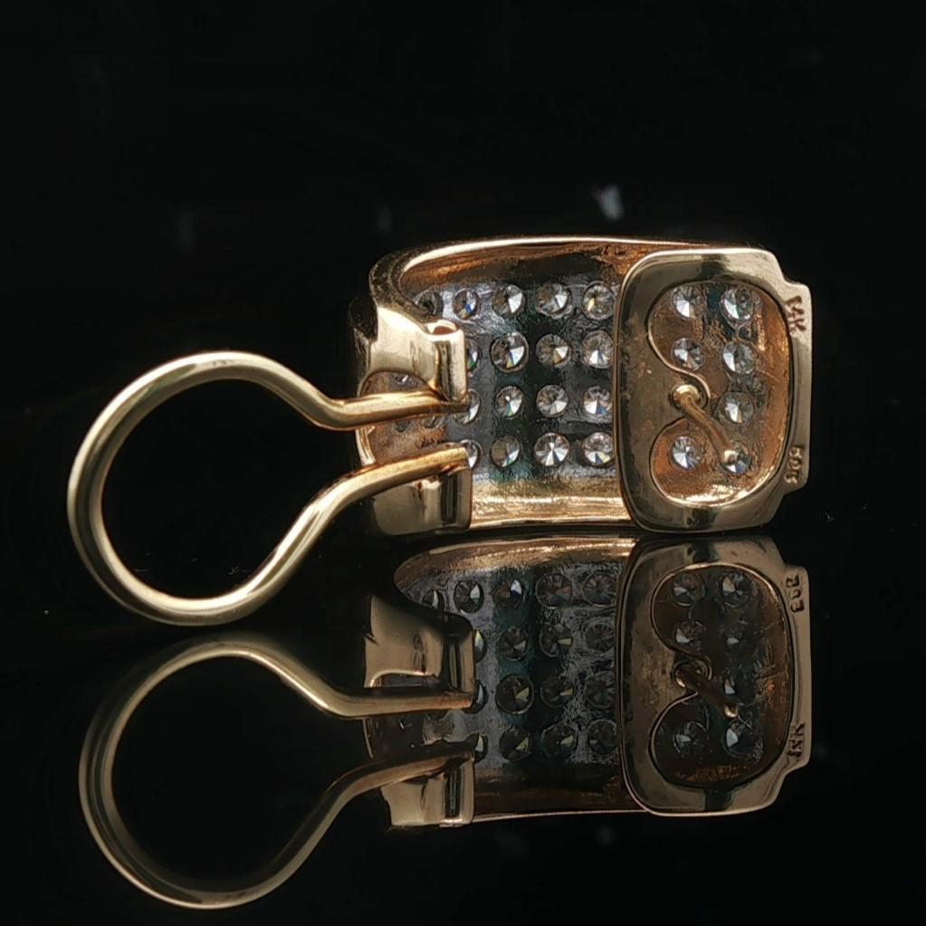 14k Yellow Gold and 1cttw Diamond 9.9g Huggie Earrings