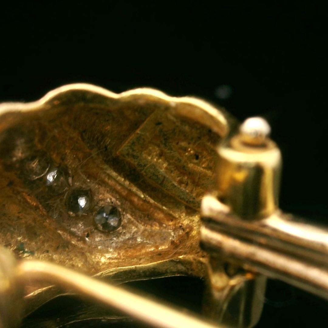 18k Yellow Gold and Diamond 9.8g Vintage Huggie Earrings