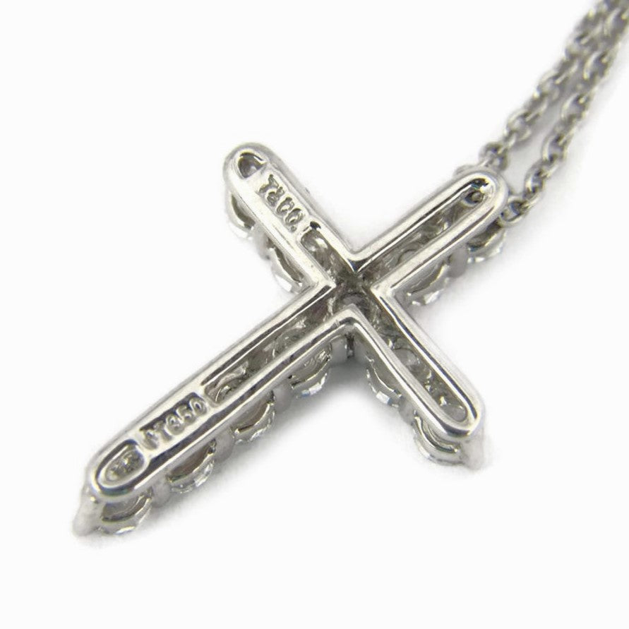 Tiffany & Co. Platinum and Diamond Cross Pendant Necklace 16"