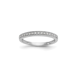 Brand New 14k White Gold and Diamond Wedding Band Ring Size 7