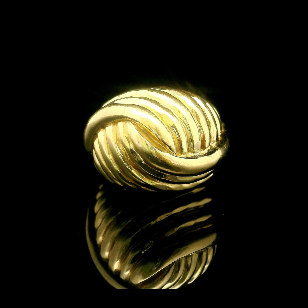 18k Yellow Gold 15.3g Solid Heavy Ladies Shrimp Ring Size 6-8