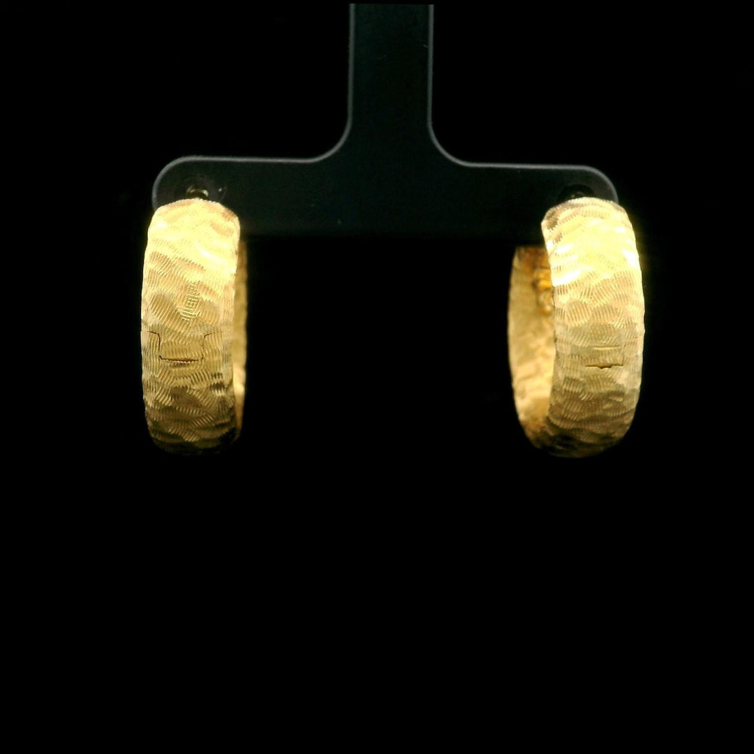Nicolis Cola 18k Yellow Gold 15.7g Solid Hammered Hoop Earrings Italy