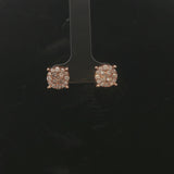14k Rose Gold and 1cttw Diamond Cluster Stud Earrings