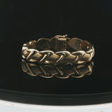 14k Yellow Gold 20g Ladies 12mm Fancy Link Bracelet Italy 7"