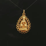 24k Pure Yellow Gold 5.9g Fancy Buddha Praying Pendant 1.2"