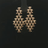 14k Yellow Gold and 1.7cttw Diamond Dangle Panther Link Earrings Italy 1.5"